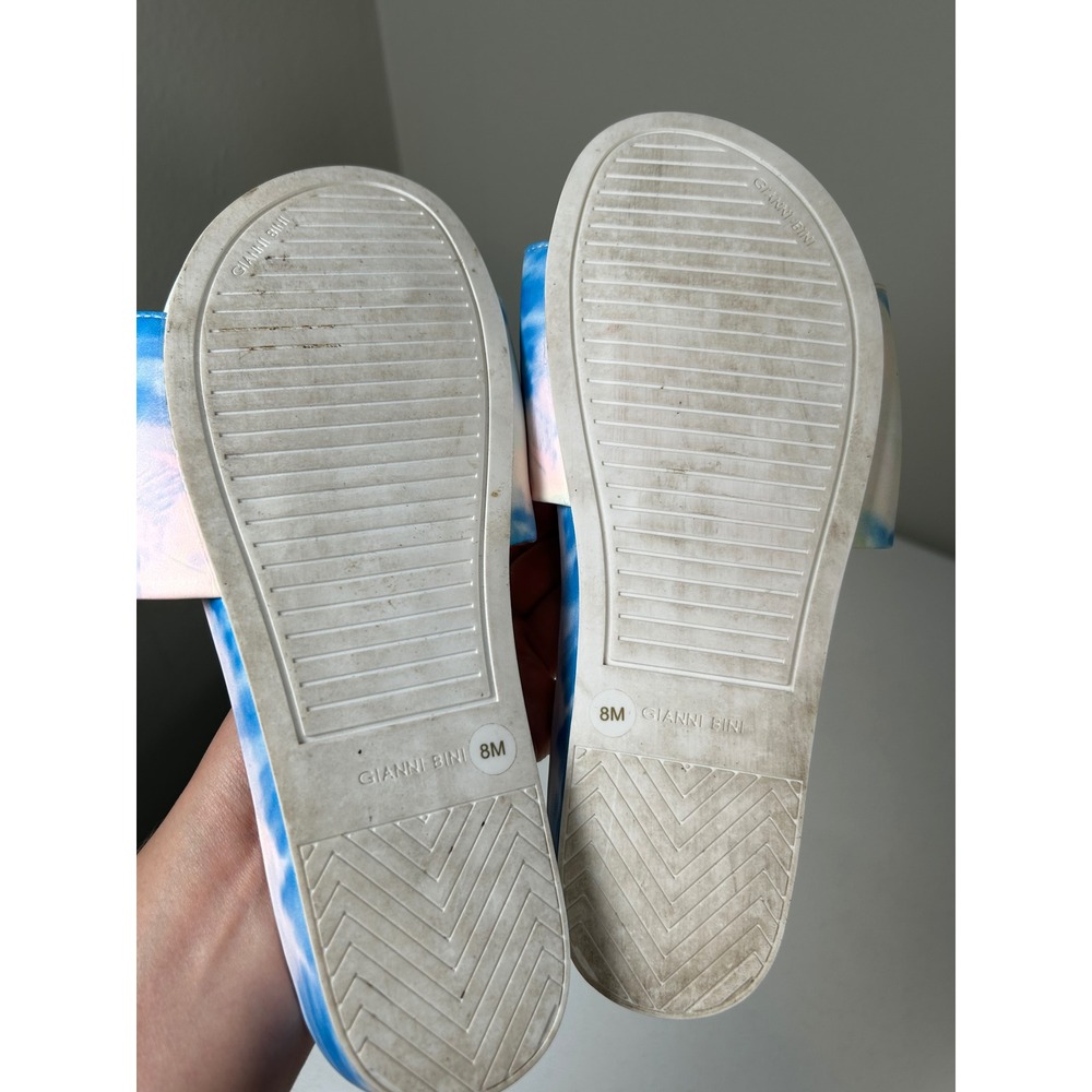 Gianni Bini Slide Sandals Womens 8M Multicolor Tie Dye Slip On Flat Summer Shoes - Picture 4 of 6